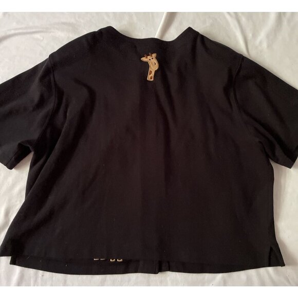 Bechamel Black Button-Up Cardigan With Giraffe & Zebra Embroidery - Picture 10 of 10